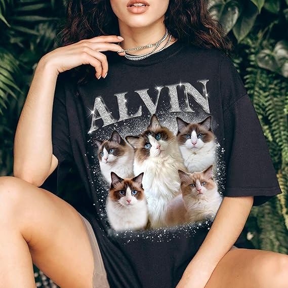 Custom Shirts Custom Bootleg Rap Shirt for Him Custom Face Shirt with Photo Pet Custom Tees Gift for Dog Cat Lover