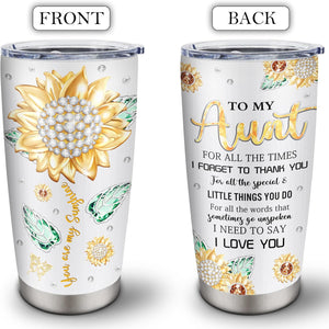 Great Aunt Gifts Stainless Tumblers - Best Aunt Ever Gifts Coffee Mug - Aunt Gifts from Niece/Nephew - Christmas Mothers Day Birthday Gifts for Aunt Cup - Unique Gift Ideas for Aunt - Aunt Gift