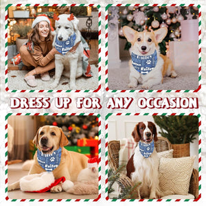Personalized Dog Bandanas Custom Neckwear Name Button Anti-loosening Dog Scarf Triangle Bibs Kerchief Pet Costume Accessories for Small Medium Large Dogs Cats Pets Birthday