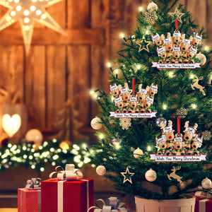 Personalized Deer Christmas Ornaments 2025 Family of 2,3,4,5,6 Custom Name Reindeer Xmas Ornament with Text,Customized Christmas Decoration Gifts