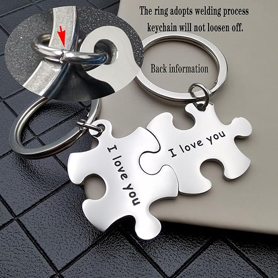 Couple Gifts Keychain My Person Love You Puzzle Piece Heart Keychain His Crazy Her Weirdo Valentines Day Him Boyfriend