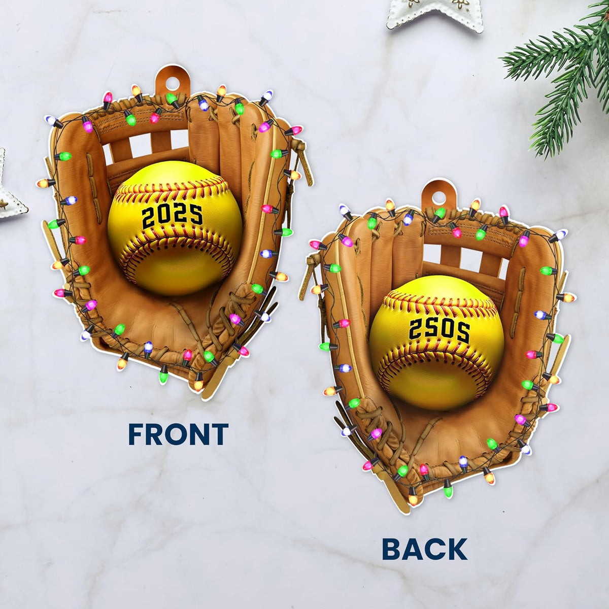 Softball Ornament - 2D Flat Acrylic Christmas Ornaments 2025 - Softball Gifts for Girls 8-12, Gifts for Sporty Girls, Sports Ornaments for Christmas Tree, Coach Gift Ideas