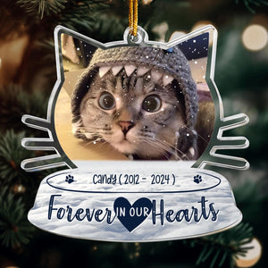 Acrylic Ornament, Forever in My Heart - Personalized Pet Memorial Photo Ornament, Custom Pet Memorial Keepsake, Perfect Christmas Memorial Gift for Pet Lovers, Dog Mom, Cat Mom (Loss of Cat)