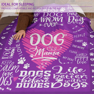 Dog Mom Blankets, Dog Mom Gifts for Women, Dog Mom Gift, Birthday Gifts for Dog Moms, Dog Lover Gifts for Women, Christmas Mothers Gifts Ideas for Dog Lovers