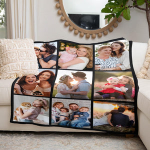 Custom Blanket with Photo, Personalized Blanket, Customized Photo Blankets, Customizable Picture Blankets, Anniversary Couple Gifts for Women Men Her Him, Mothers Day Blanket Gifts for Mom