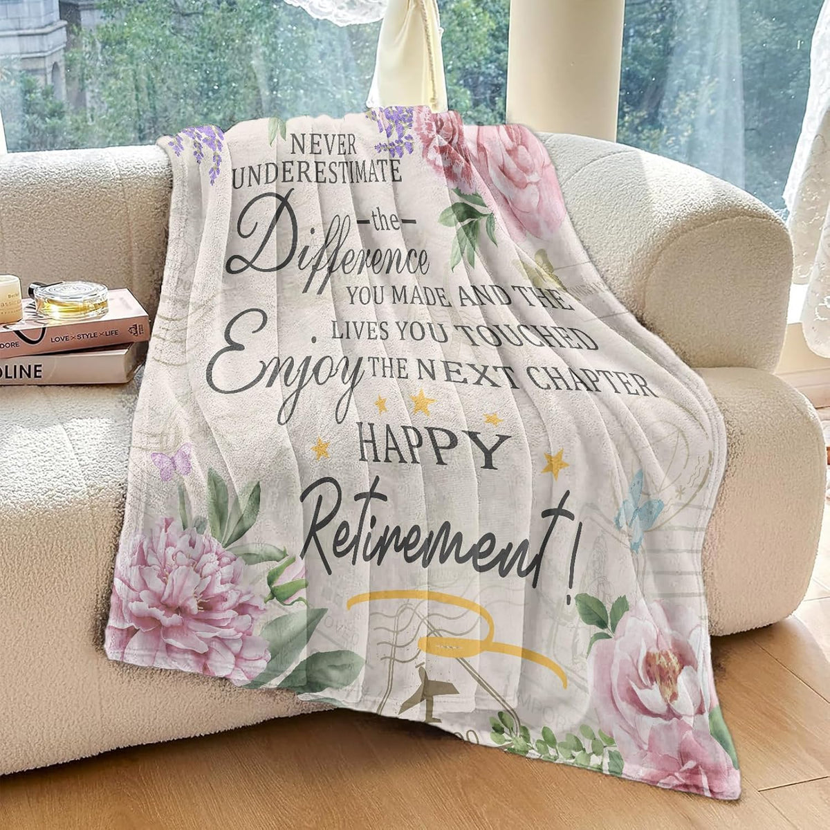 Retirement Gift for Woman, Retirement Blanket for Women/Men, Farewell Gifts for Coworkers, Going Away Goodbye Merch for Mom Grandma Throws Blankets 60 x50