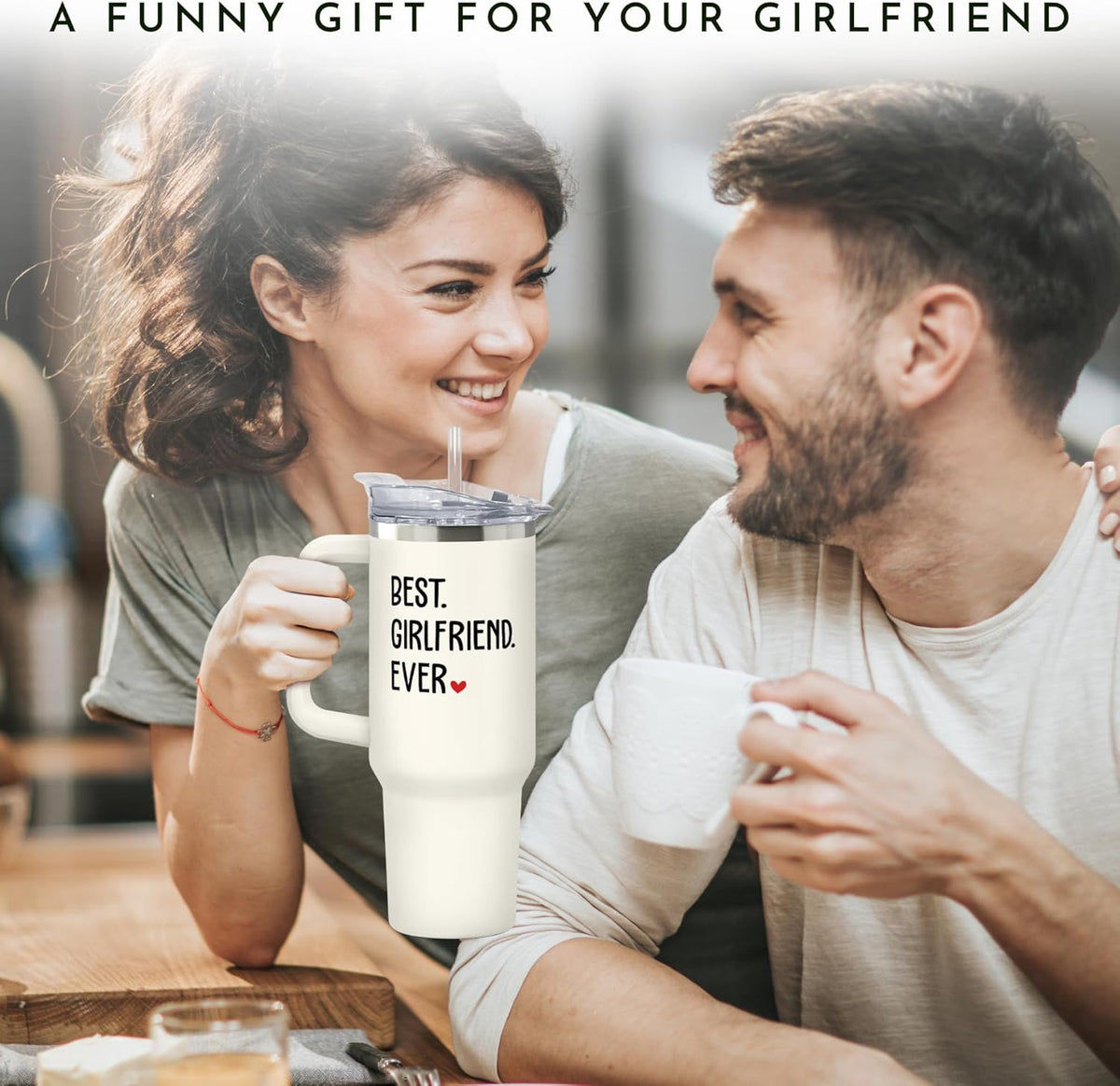 Gifts for Girlfriend - Girlfriend Gifts for Women - Anniversary, Valentines, Birthday, Christmas Gift for Her - Romantic Love Gift Ideas for Couple - 40 Oz Stainless Steel Tumbler with Lid