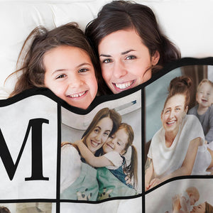 Personalized Mothers Day Birthday Gifts for Mom Custom Blanket with Photo Customized Gifts for Mom from Daughter Son Husband Picture Blanket Present