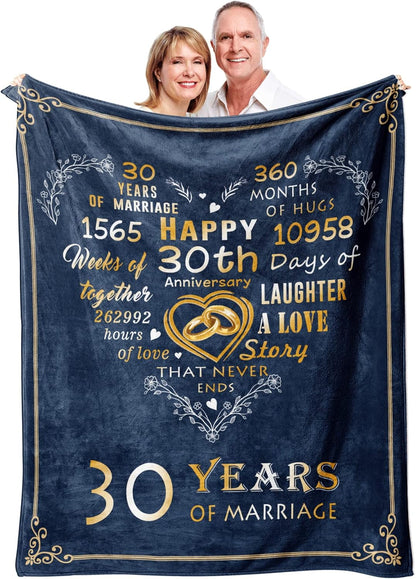 1st Anniversary Paper Gifts for Couple Husband Wife, 1 Year Anniversary Wedding Gifts for Him Her, First Anniversary Marriage Gifts,Romantic Bed Throw Blanket