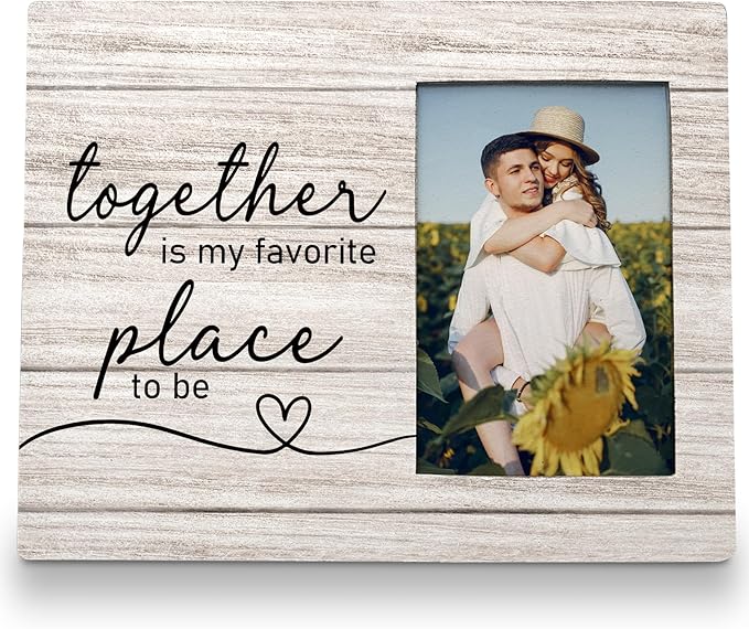 Engagement Picture Frame, Wedding Picture Frame, Engagement Gifts for Couple, Engagement Gifts for Newly, Wedding Gifts for Him Her, Black Together is My Favorite Place Photo Frame