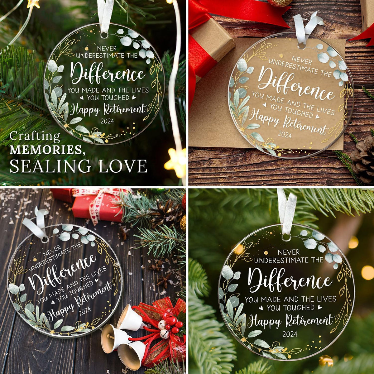 Retirement Gifts - Retirement Gifts for Women, Men 2025 - Retired Ornament 2025 - Custom YearRetired Gift for Coworker, Boss, Employee, Teacher, Nurse, Woman, Man - Acrylic Christmas Ornament Keepsake