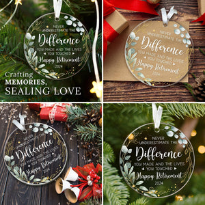 Retirement Gifts - Retirement Gifts for Women, Men 2025 - Retired Ornament 2025 - Custom YearRetired Gift for Coworker, Boss, Employee, Teacher, Nurse, Woman, Man - Acrylic Christmas Ornament Keepsake