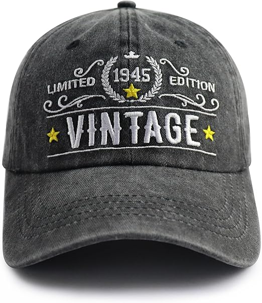 80th Gifts for Men Women, Vintage 1945 Custom Year 1935 1945 1955 1965 1985 1995 Hat Grandpa Gift Father's Day Gift