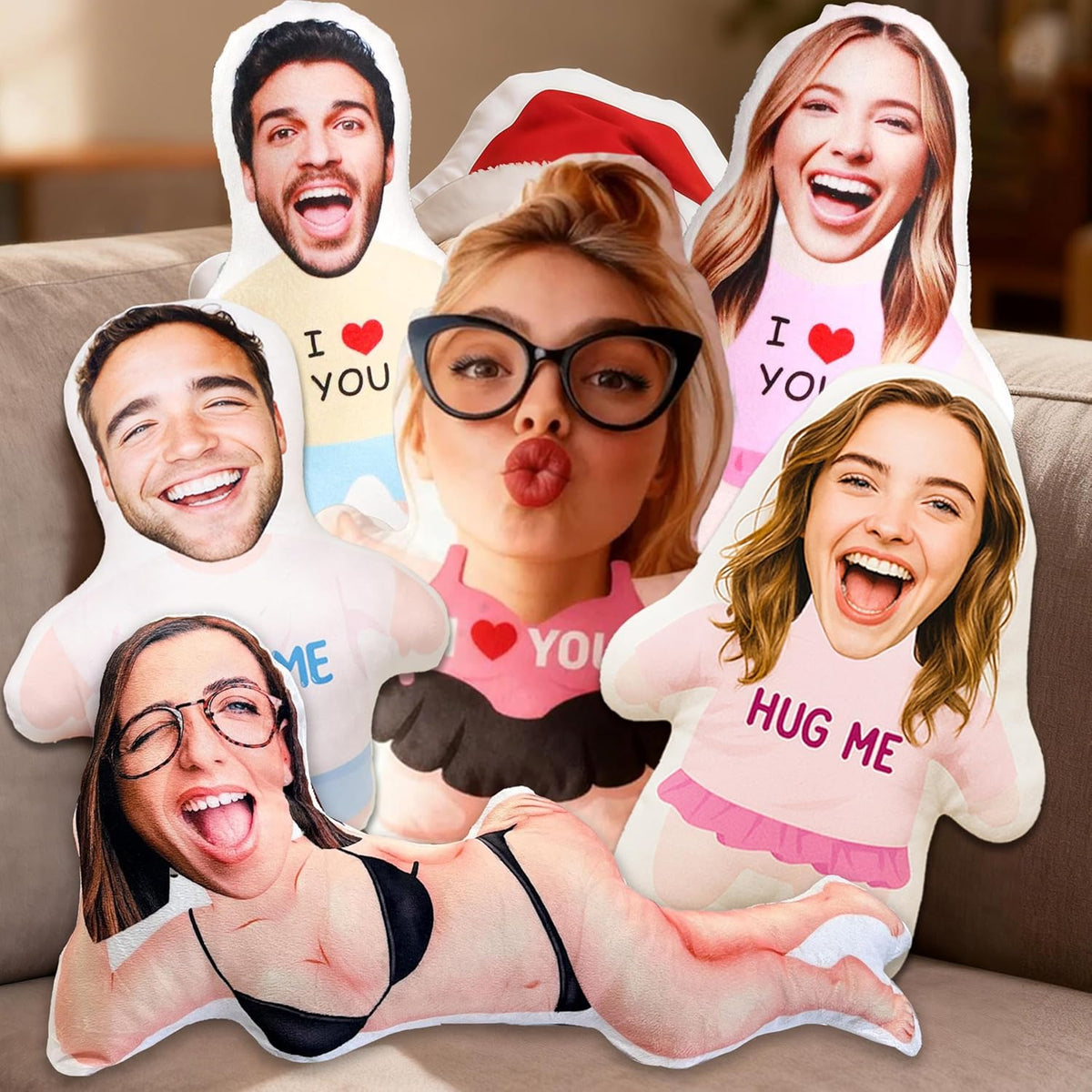 Personalized Photo Couple Pillow, Custom Face Picture Pillow, Boyfriend Birthday Gift, Valentine's Day Pillows, Personalized Valentine Gift, Couple Gifts