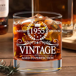 70th Birthday Gifts For Men - 70th Birthday Decorations - Gifts For 70 Year Old Man - 1955 Birthday Gifts - 70th Birthday Whiskey Glasses - Gift For 70th Birthday - 1955 Vintage Whiskey Glass