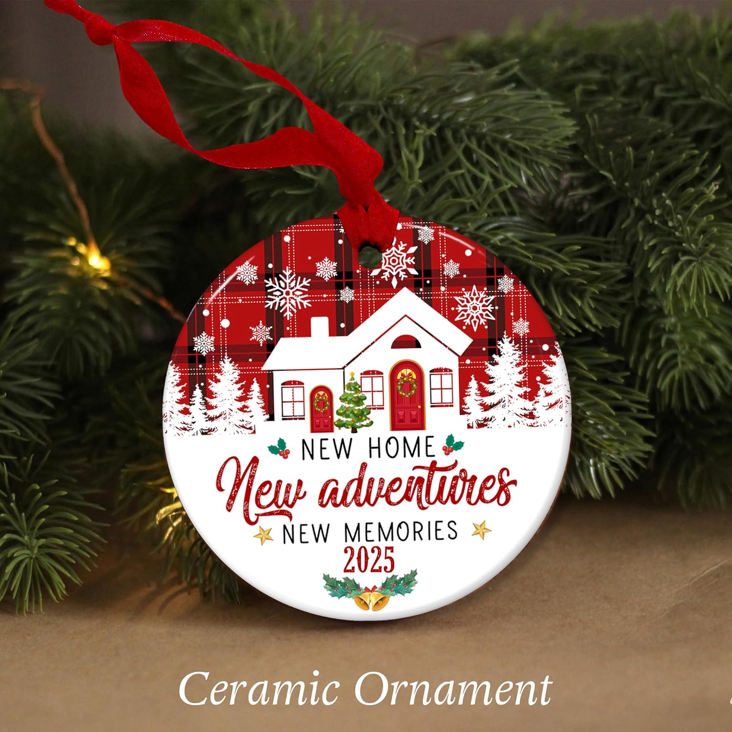 Ornament Newhome Ceramic 2025 Housewarming Gift for New Homeowners, Couples, or Family Unique Keepsake Decoration for First Home or New House Celebration