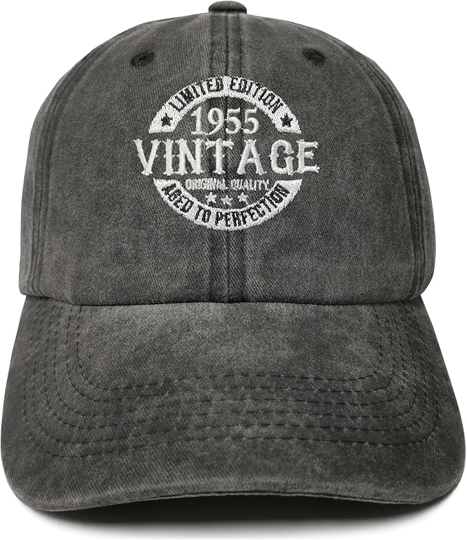 70th Birthday Gift, Limited Edition Aged to Perfection 1955 Vintage Baseball Hat for Men Women Birthday Gift Father's Day Gift For Granpa Papa Dad