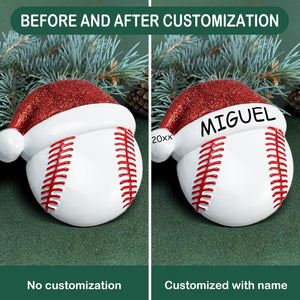 Baseball Christmas Ornaments 2025 Custom Hand-Painted Resin Sports Ornament with Name & Year, Christmas Decor Gift for Family, Kids & Baseball Fans