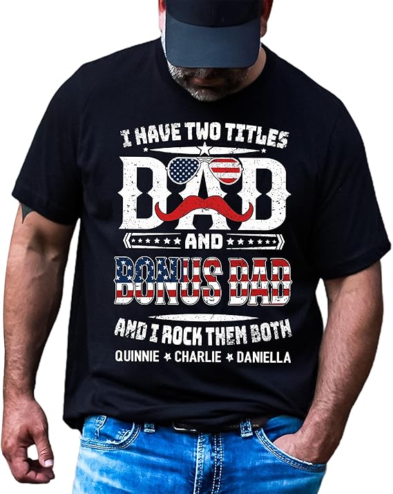 Personalized Grandpa Shirts, Dad 4th of July Shirt, American Flag Tee for Men, USA T-Shirt, Gift for Independence Day