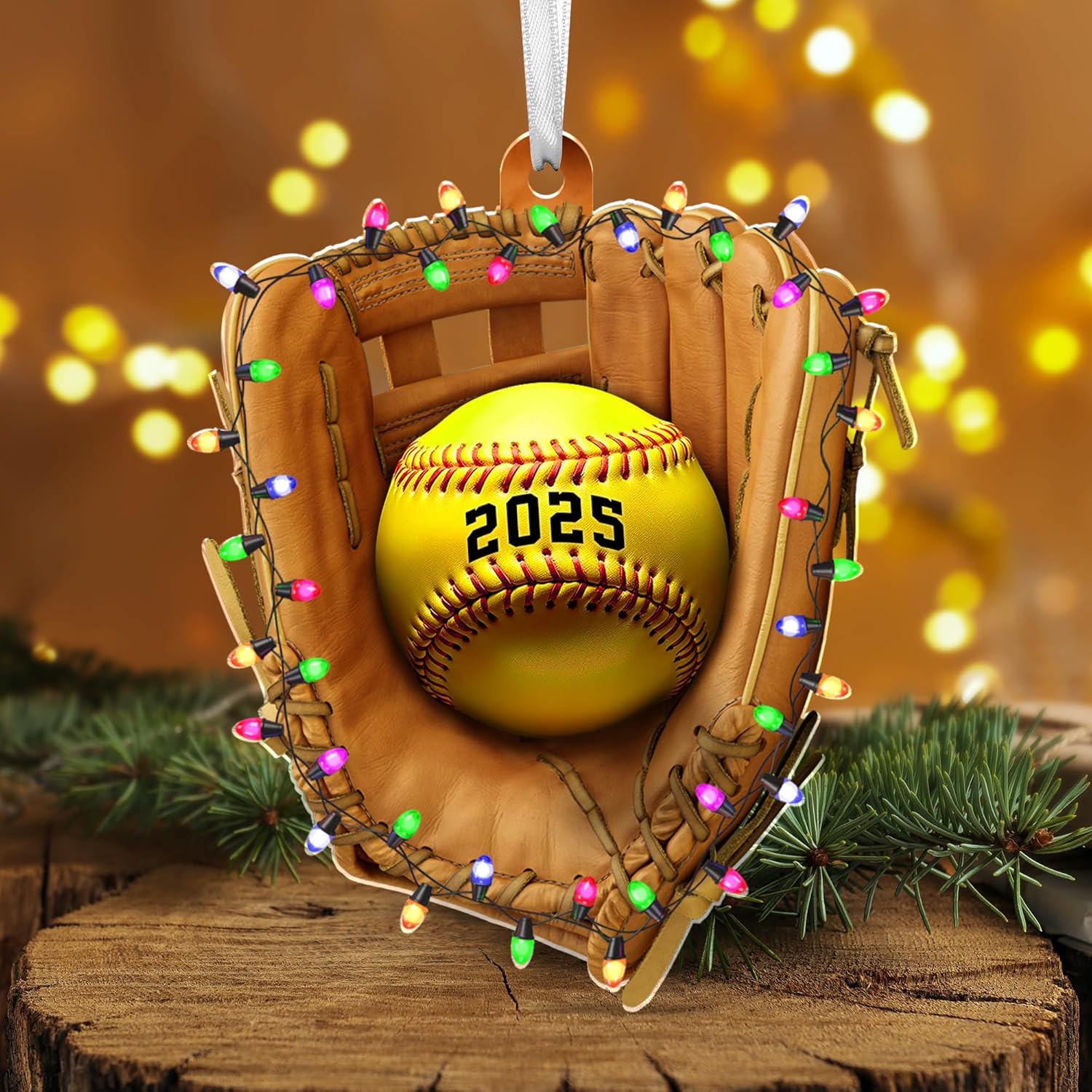 Softball Ornament - 2D Flat Acrylic Christmas Ornaments 2025 - Softball Gifts for Girls 8-12, Gifts for Sporty Girls, Sports Ornaments for Christmas Tree, Coach Gift Ideas