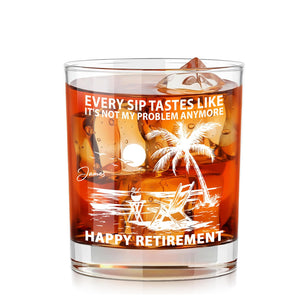 Funny Retirement Gifts for Men Women 2026- 11 oz Engraved Crystal Whiskey Glass - Going Away Goodbye Farewell Gifts for Coworkers Boss, Retirement Gift for Friends Dad Grandpa Woman