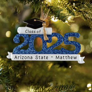 Personalized Graduation Ornament Class of 2025 Customization | High School Senior College Christmas Ornaments for Tree | Custom Gift Wrapped Grad Cap Keepsake