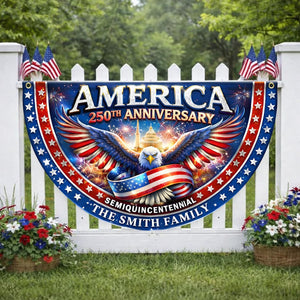 Personalized 250 Years of Freedom Flag, Custom 250 Year American Anniversary Banner with Family Name, 250th American Anniversary Decorations, Patriotic Banner Gifts for Family, Friend