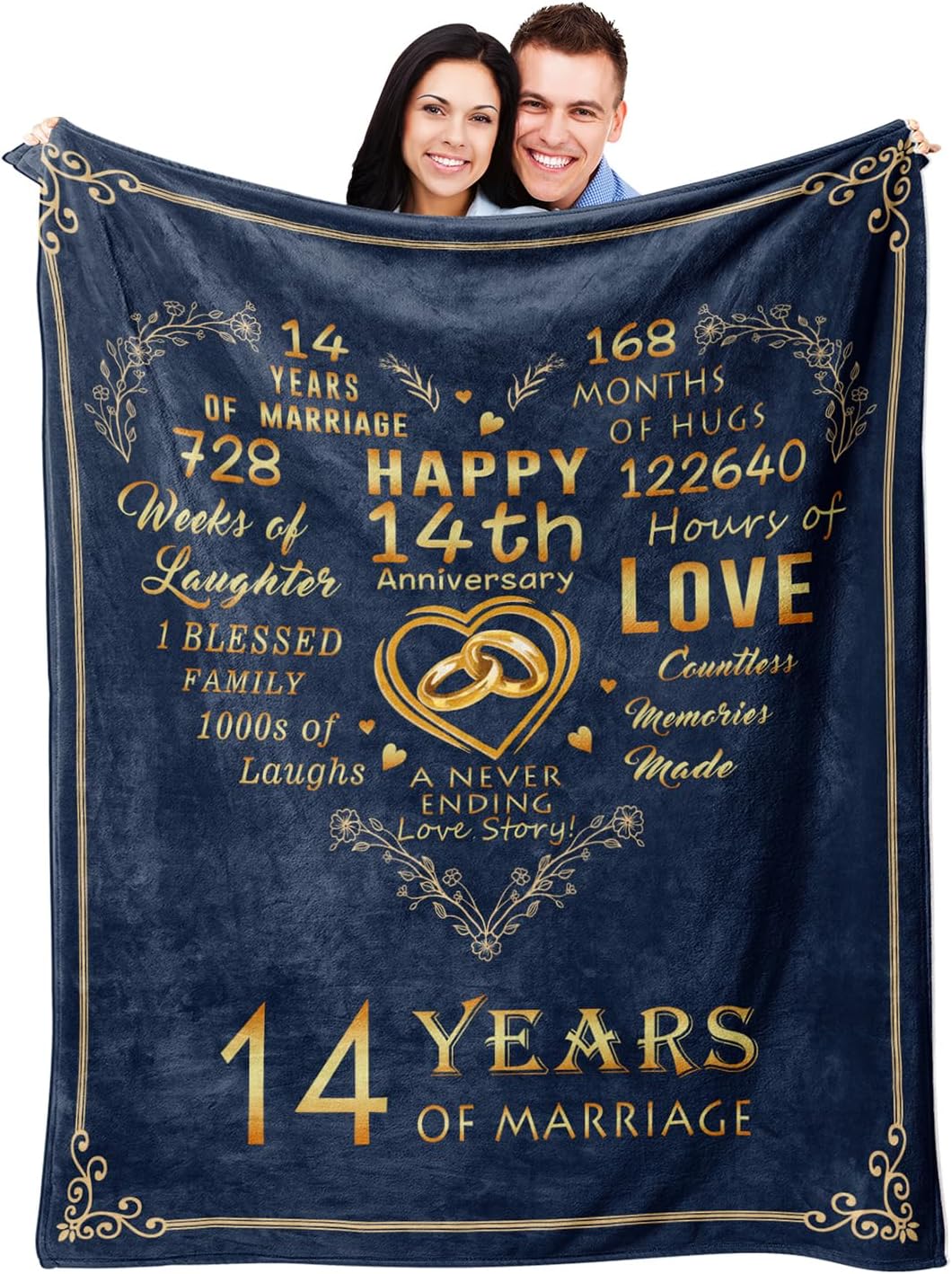 1st Anniversary Paper Gifts for Couple Husband Wife, 1 Year Anniversary Wedding Gifts for Him Her, First Anniversary Marriage Gifts,Romantic Bed Throw Blanket