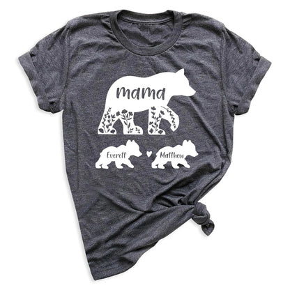 Personalized Mama Bear Shirt with Kids Names, Custom Mother's Day T-Shirt, Cute Mama Bear Gift for Mom, Birthday or Mother's Day Gift