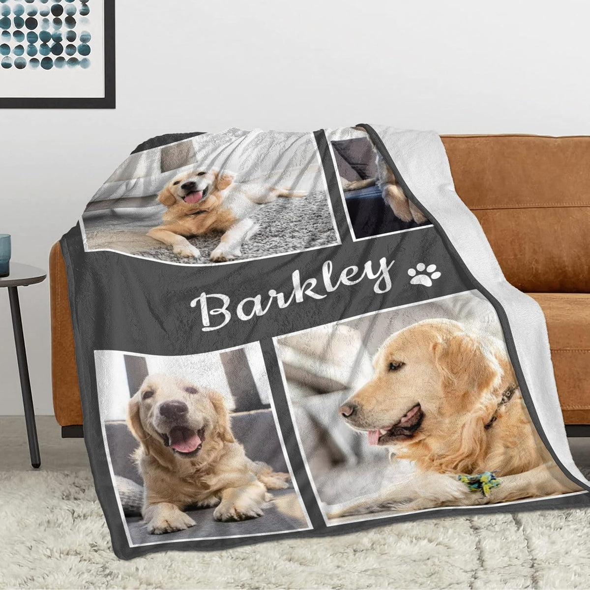 Personalized Pet Memorial Gifts, Custom Dog Blanket with Photos and Name, Personalized Pets Blankets with Picture, Puppy Bereavement/Passing Away Gifts