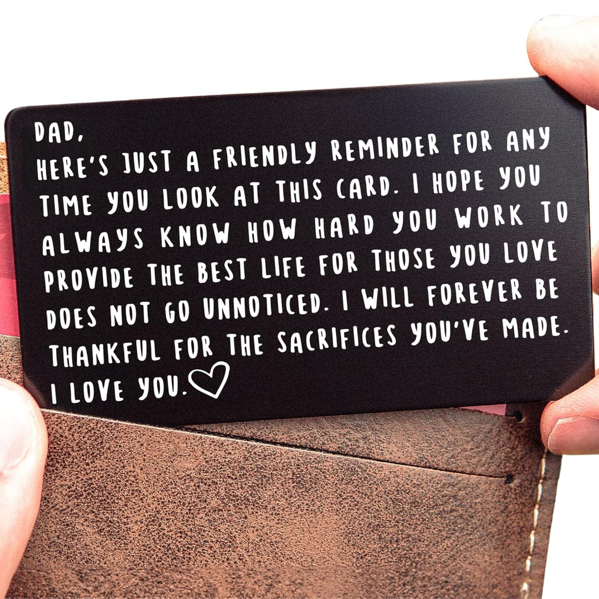 Wallet Card for Dad Birthday, Valentine's, and Father's Day Gift from Son or Daughter, New Dad Keepsake, Best Dad Ever, Meaningful and Unique Gift for Fathers