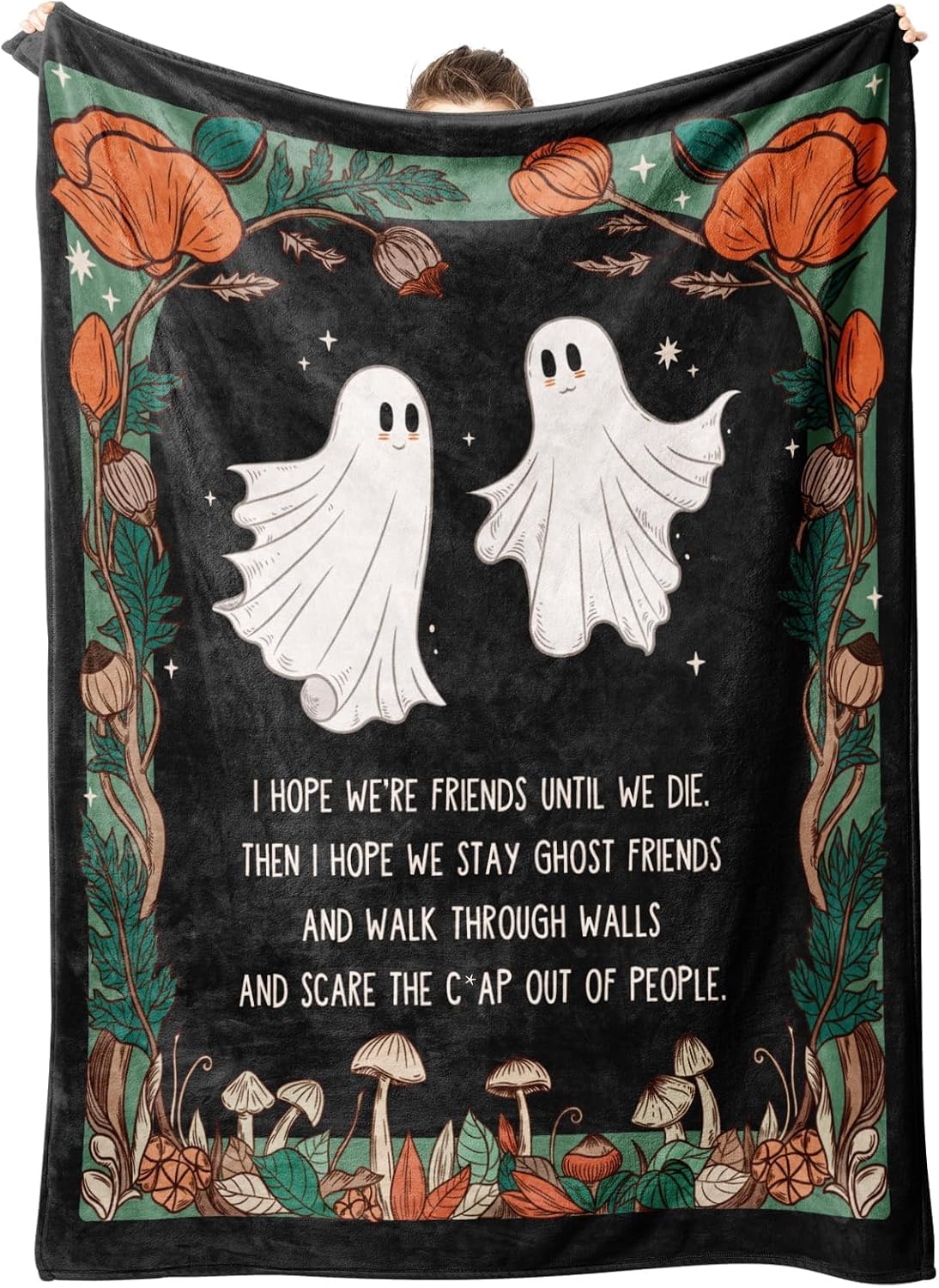 Friend Gift for Women - Funny Best Friend Friendship Birthday Mother's Day Halloween Ghost Blanket