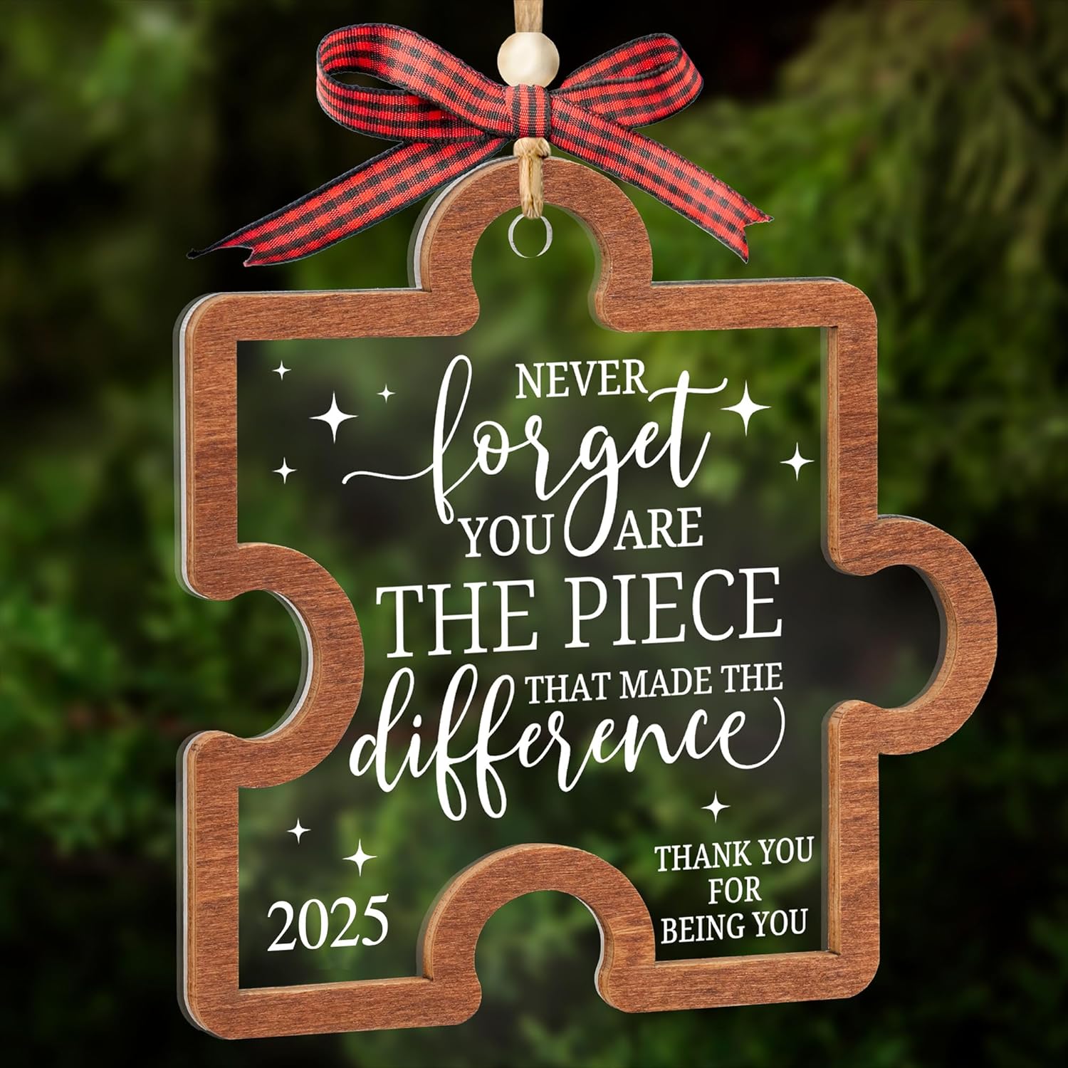 Never Forget You are The Piece That Made The Difference Christmas Ornament 2025, New Year Thank You Gifts for Coworkers, Boss, Teacher, Nurse, Appreciation Gifts for Retirement, Farewell