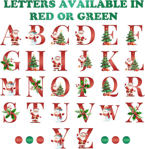 Letter Name Ornament, Personalized Christmas Ornaments 2025, Custom Initial Ornaments A-Z Monogram Ceramic Christmas Ornament, Family Keepsake