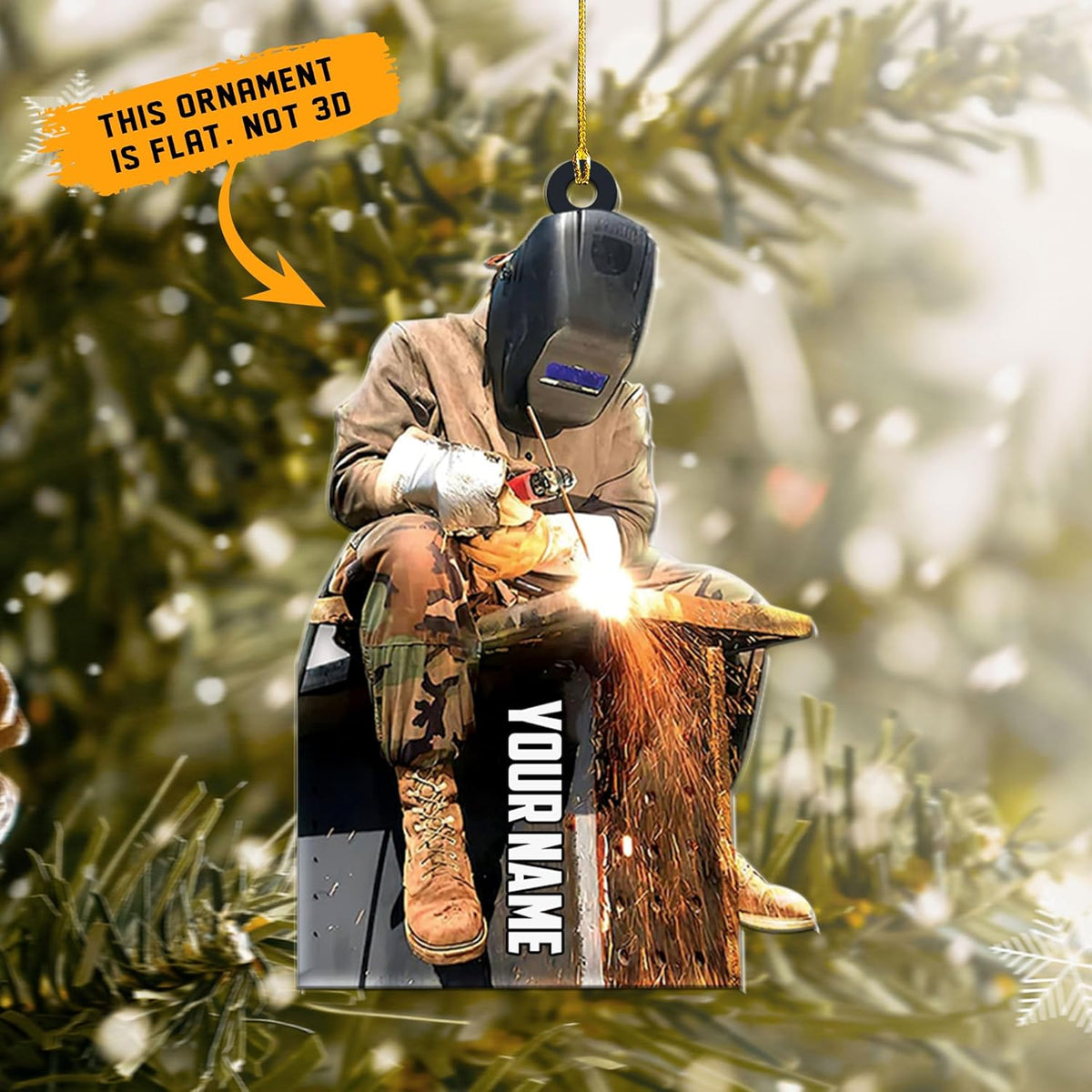 Personalized Welder Ornament, Custom Welder Ornaments Welding Ornaments Flat Two Sided Hanging Plastic Ornaments Welder Gift Christmas Ornament Hanging Decorations Ornament