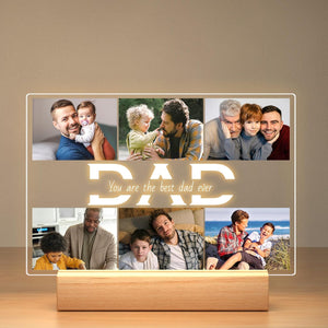 Personalized Father's Day Gifts for Dad from Daughter Son, Customized Picture Frames with Photos, Custom Photo Frame with Night Light, Personalized Dad Gifts for Birthday Fathers Day