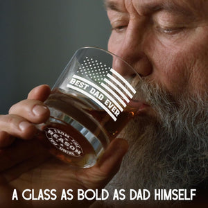 Father's Day Gifts for Dad from Daughter Son Kids - Engraved Crystal Whiskey Glasses - Fathers Day Birthday Gifts for Dad, Husband Birthday Gift Ideas