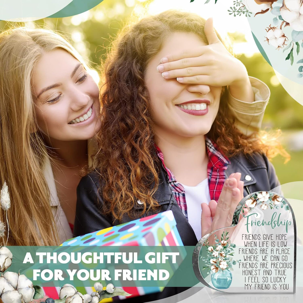 Gift for Friend Friendship Women Friend Friendship Birthday Cheer up Gift Acrylic Heart Butterfly Keepsake Paperweight for Home Office Table Shelf