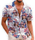 Custom Photo Patriotic Short Sleeve Hawaiian Shirt with Face, Personalized Photo Independence Day Hawaiian Shirt Funny 4th of July Mens and Womens, American Flag Shirts, Custom USA Shirts