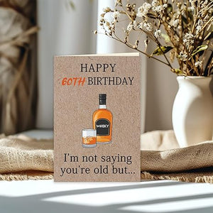 Funny 60th Birthday Gifts for Women Men, Sixty Birthday Cards for Her Him, 60 Year old Gifts for Man Husband, 60th Bday Card Decorations for Dad Mom