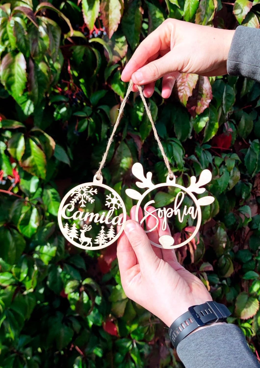 Personalized Christmas Wood Ornaments with Names - Custom Christmas Ornament for Kids and Adults, Custom Ornaments for Christmas Tree Personalized Ornaments with Name