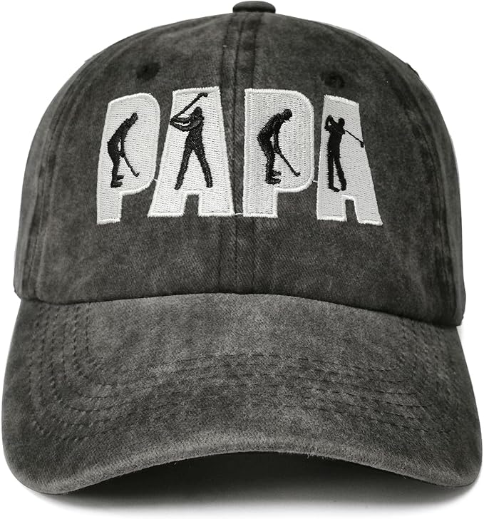 Golf Dad Papa Embroidered Baseball Caps for Men and Women Father's Day Gift For Him