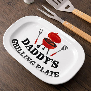 BBQ Daddy Grilling Platter Gift Father s Day Barbecue Serving Tray Plate Dishes Birthday Valentine's Day Gift Ideas for Him Men Grandparent Dad Outdoor Indoor