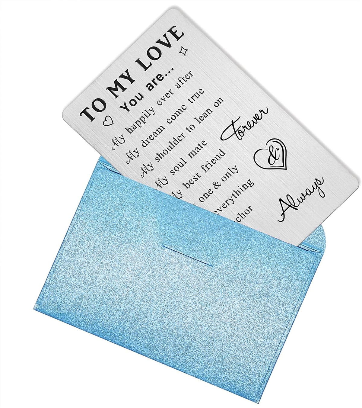 To My Love Wallet Card Gifts, 10 Reasons Why I Love You, Romantic Anniversary Cards Gift for Her Him, Wedding Christmas Presents