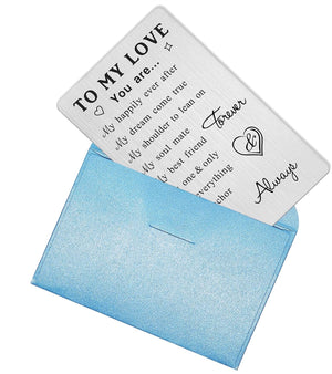 To My Love Wallet Card Gifts, 10 Reasons Why I Love You, Romantic Anniversary Cards Gift for Her Him, Wedding Christmas Presents