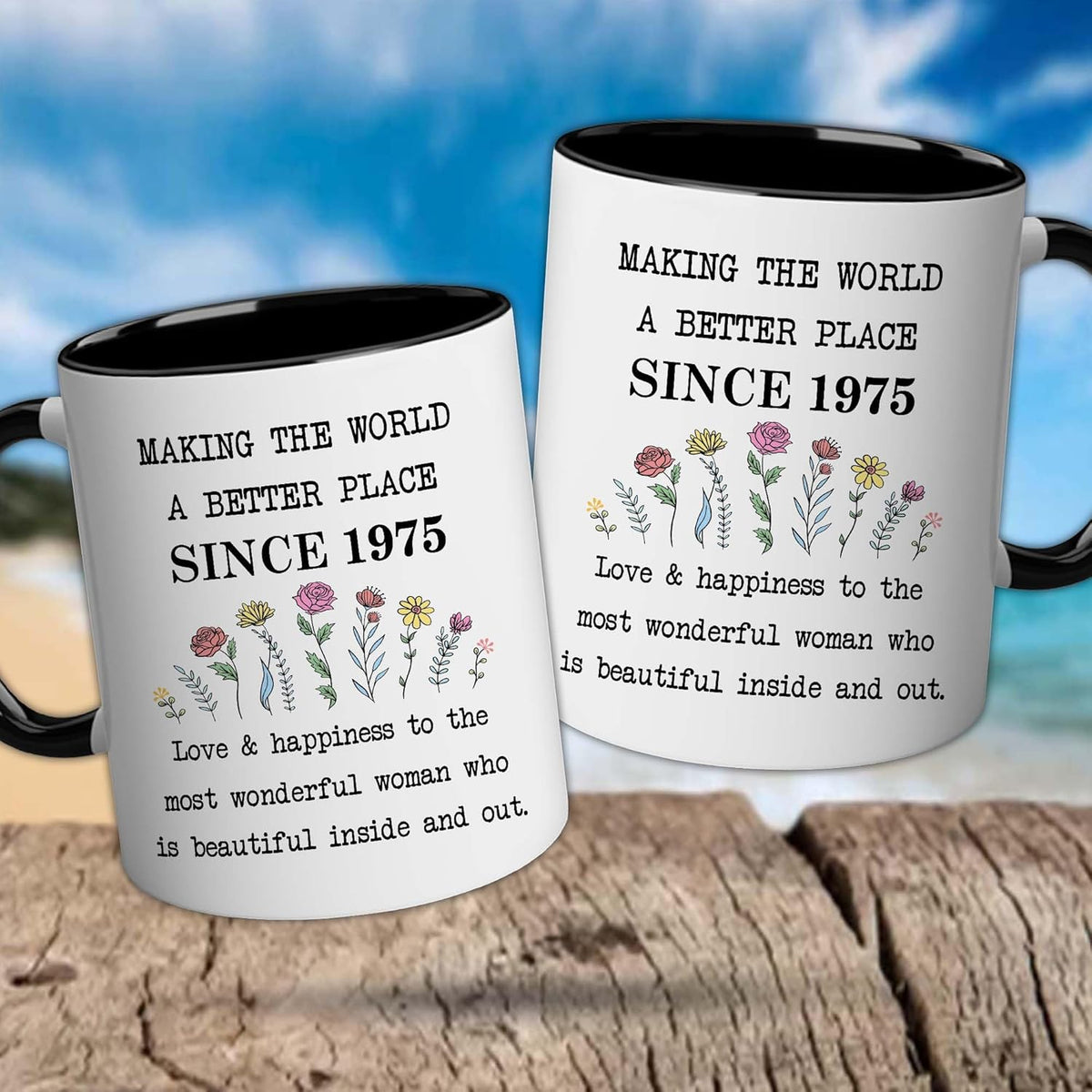 50th Birthday Gifts For Women - 50th Mug For Women - 1975 50th Birthday Decorations - Turning 50 Gift - Custom Birthday Gift For Birthday Women - Custom Year Coffee Mug