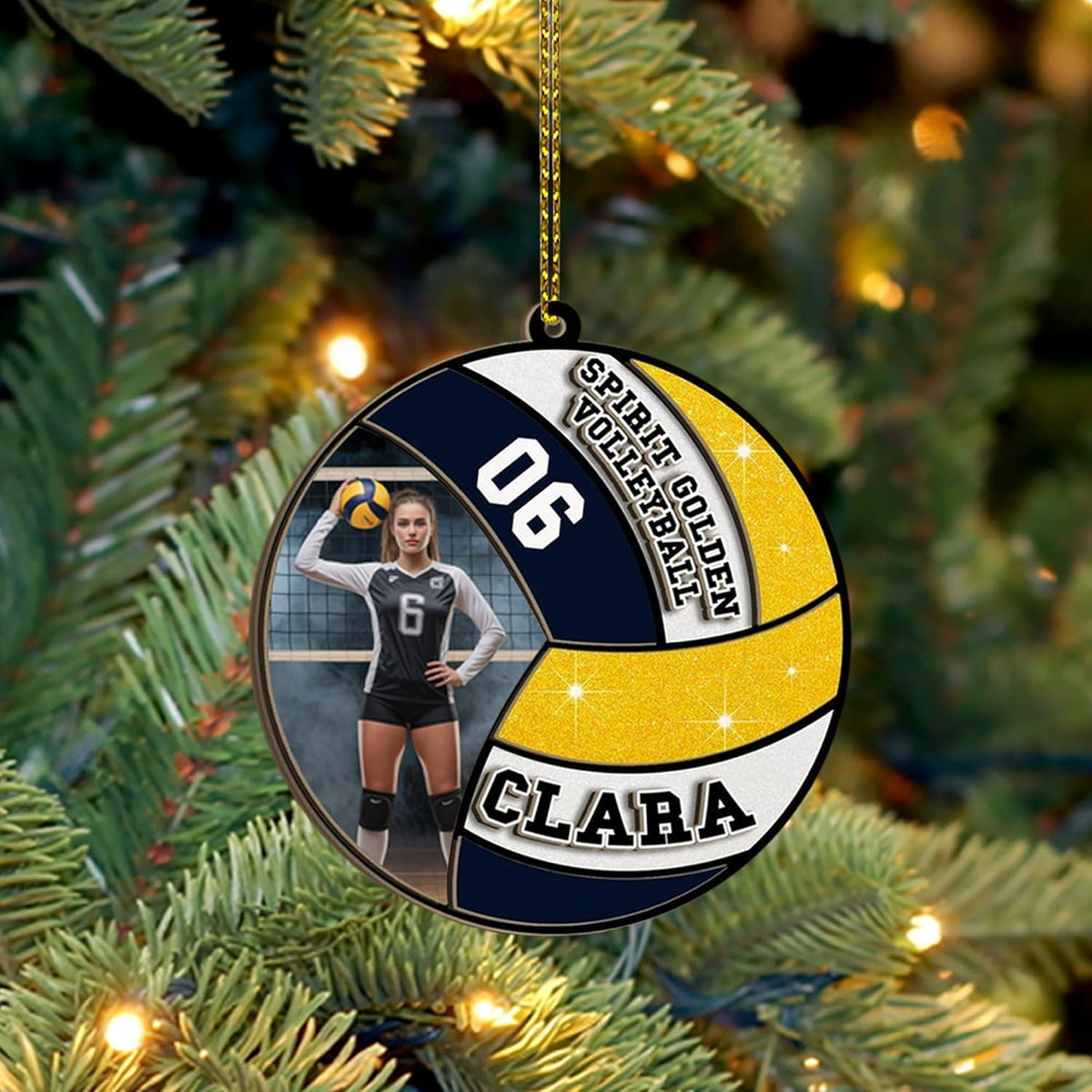 Custom Christmas Acrylic/ Wooden Volleyball Ornament, Personalized Photo Christmas Volleyball Gifts, Custom Wooden Hanging Decor Ornaments