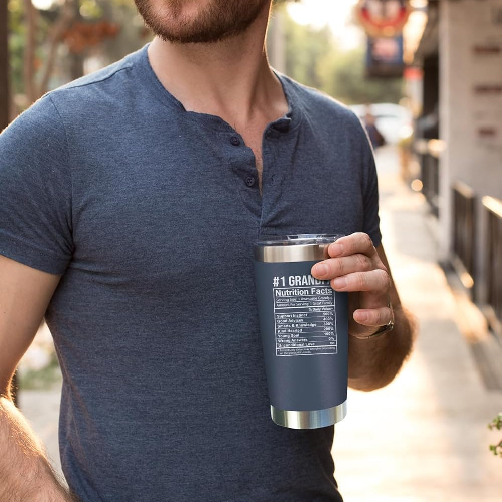 Fathers Day Gift For Grandpa From Granddaughter, Grandson - Birthday Present Ideas For Grandfather, New Grandfather, Promoted To Granddad, Grandchildren, Grandkids - 20 Oz Tumbler