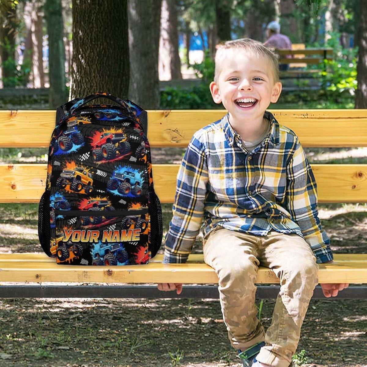 Toddler Backpack - Personalized Truck Backpacks with Name for Boys - Custom Kids Bookbag Gifts for Son - Durable School Bag for Kindergarten/Preschool/Elementary