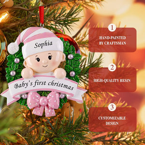 Personalized Babys First Christmas Ornament 2025 Girl Boy - Personalized Christmas Ornaments, Baby's First for Girl,Boy at Christmas, Baby